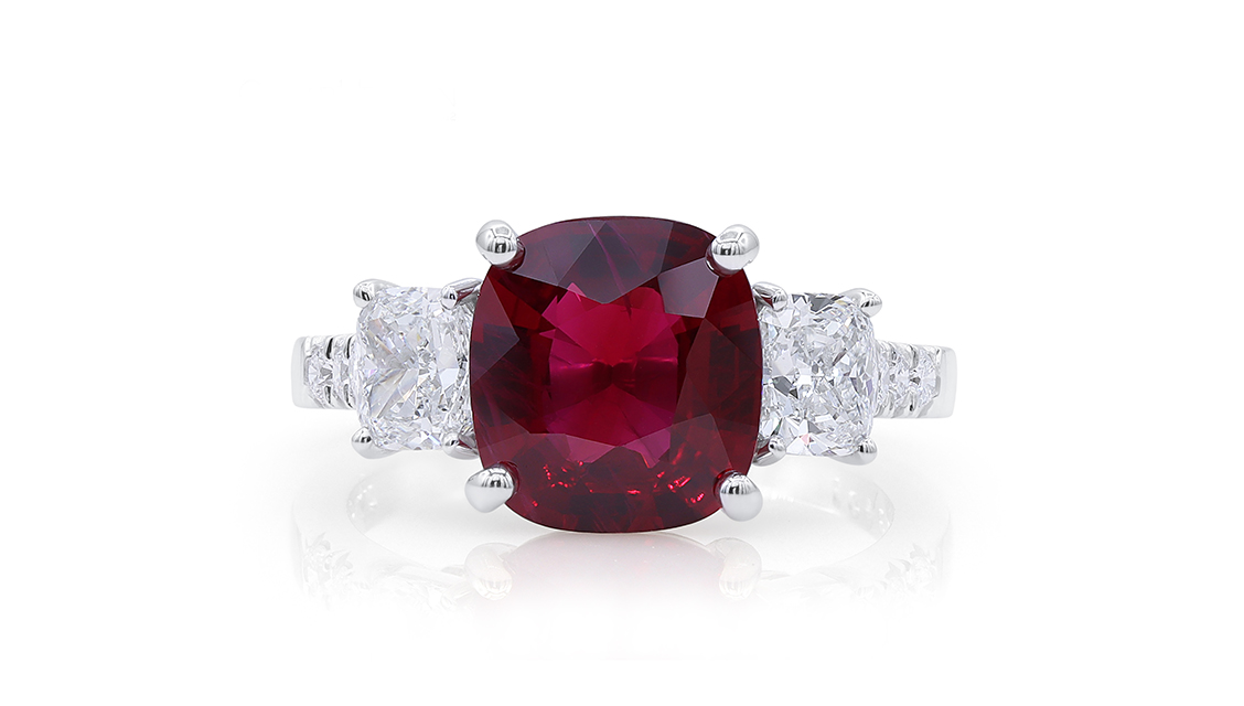 Platinum Ruby & Diamond Ring | 1.10ct – John Ross Jewellers