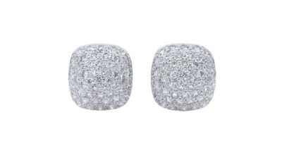 Platinum Diamond Pyramid Earrings