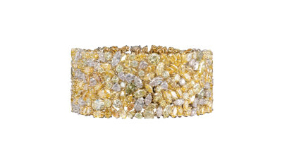 Gold & Platinum Fancy Colored Diamond Bracelet