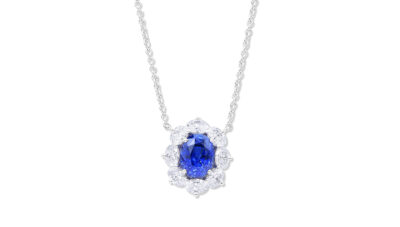 Platinum 4.13ct Sapphire Entourage Pendant